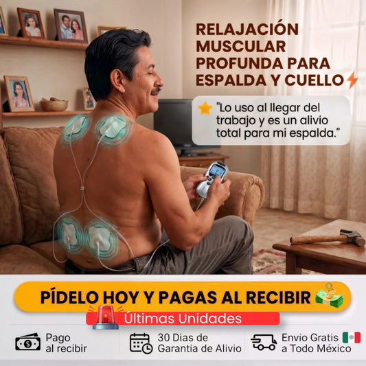 Masajeador TENS uso real espalda