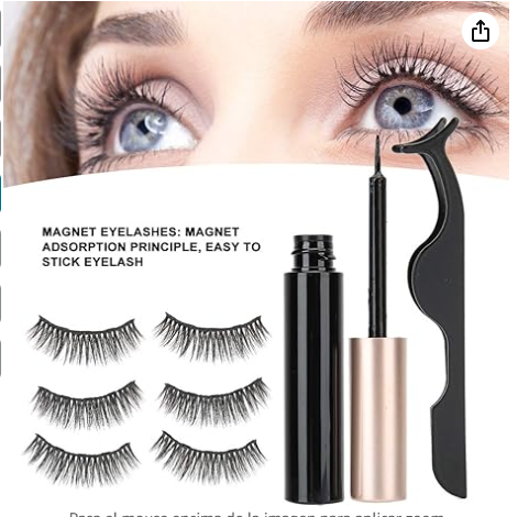 PESMAG® KIT 3 Pares de PESTAÑAS MAGNETICAS + Pinzas y Delineador de Ojos Líquido OBSEQUIO👁️💓🥰