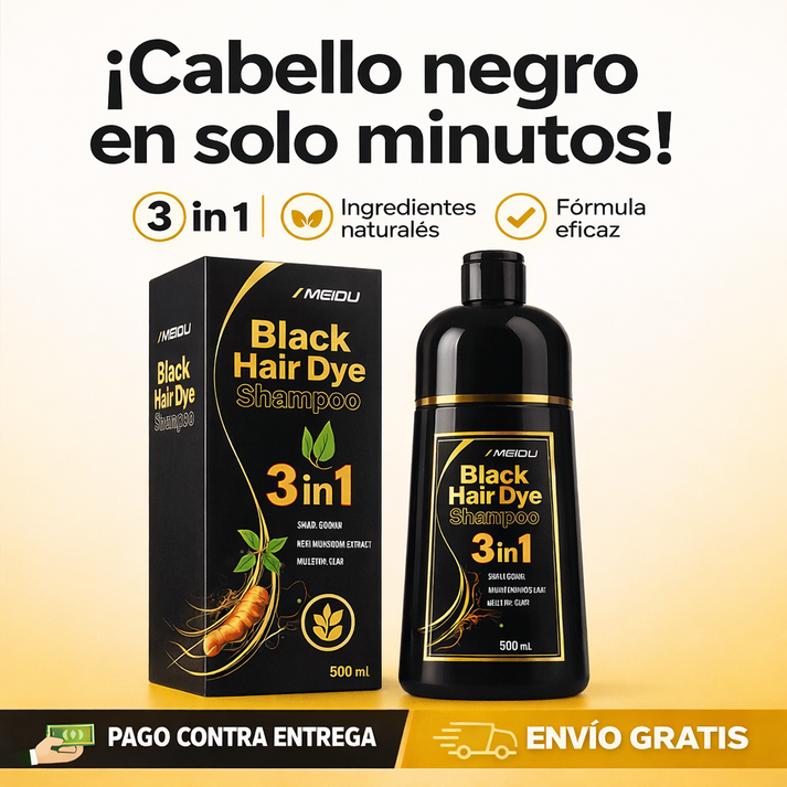 Black Hair Dye®  Shampoo Cubre Canas Negro🔥OFERTA 2 X 1.199