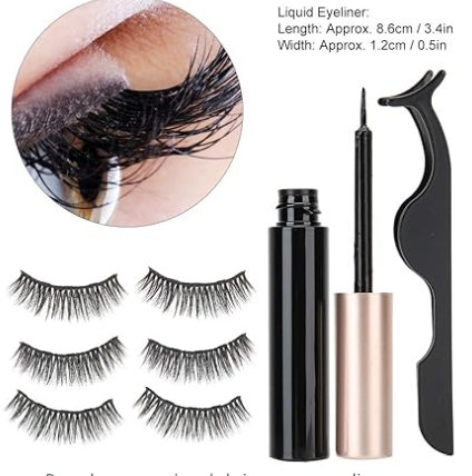 PESMAG® KIT 3 Pares de PESTAÑAS MAGNETICAS + Pinzas y Delineador de Ojos Líquido OBSEQUIO👁️💓🥰