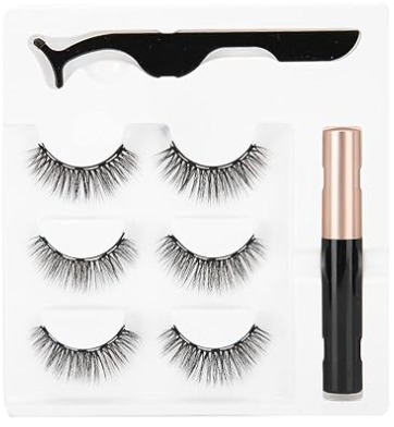 PESMAG® KIT 3 Pares de PESTAÑAS MAGNETICAS + Pinzas y Delineador de Ojos Líquido OBSEQUIO👁️💓🥰