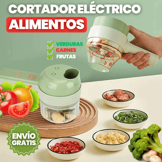 CUTPLUS® Cortador de Alimentos Eléctrico Portátil 4 en 1 - Supertienda COCINA