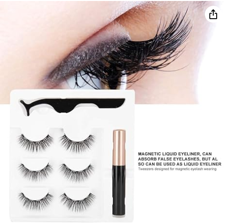 PESMAG® KIT 3 Pares de PESTAÑAS MAGNETICAS + Pinzas y Delineador de Ojos Líquido OBSEQUIO👁️💓🥰