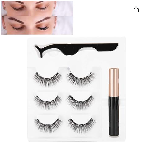 PESMAG® KIT 3 Pares de PESTAÑAS MAGNETICAS + Pinzas y Delineador de Ojos Líquido OBSEQUIO👁️💓🥰